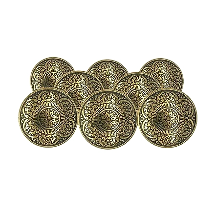 SHILPWARE Mughal Brass 42mm Knobs for Cabinets and Cupboards (Mughal Brass Black)-DN1-4