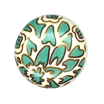 SHILPWARE Ceramic Knobs Drawer Pulls for Cabinets and Cupboards Gold Multicolor (38mm)-DN1-6