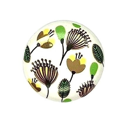 SHILPWARE Ceramic Knobs Drawer Pulls for Cabinets and Cupboards Gold Multicolor (38mm)-DN1-9
