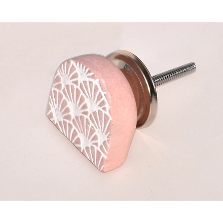 SHILPWARE Half Moon Shape Matte Terracotta Ceramic Cabinet Handmade/Designer and traditional Drawer Knob-GREY-2