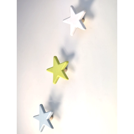 Shilpware Ceramic Star Hooks, Wall Cabinet Door Towel Robe Clothes Hooks for Hanging Kitchen Bathroom Home Hooks, Unique Design Hooks, Decorative Wall Hook-White-Small-2