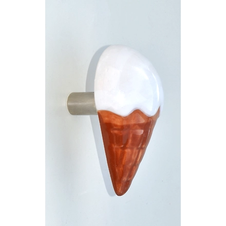 Shilpware Ceramic Icecream Hooks, Wall Cabinet Door Towel Robe Clothes Hooks for Hanging Kitchen Bathroom Home Hooks, Unique Design Hooks, Decorative Wall Hook-White-5