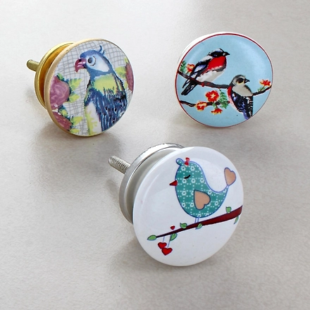 Shilpware Ceramic Vintage Shabby Chic Cupboard Drawer Door Knobs Pull Handles (Multicolour, 38 mm)-DN1-2