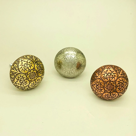 SHILPWARE Mughal Brass 38mm Knobs for Cabinets and Cupboards (Mughal Knob)-Brass-1