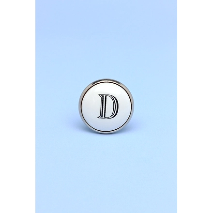 ALPHABET MONOGRAMS WHITE  CERAMIC metal cabinet KNOBS-White-A-5