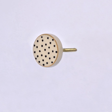 Shilpware Victory Hand Painted Handmade GOLD Round Shape Ceramic Cabinet Designer and Traditional Drawer Knob-130031-BK-4