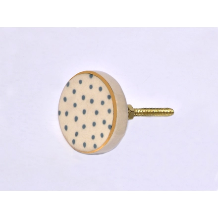 Shilpware Victory Hand Painted Handmade GOLD Round Shape Ceramic Cabinet Designer and Traditional Drawer Knob-130031-GY-4