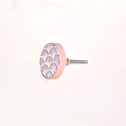 SHILPWARE Full Moon Shape Matte Terracotta Cabinet Knobs Cupboard Pull Drawer Handmade/Designer and Traditional Drawer Knobs-Grey-3