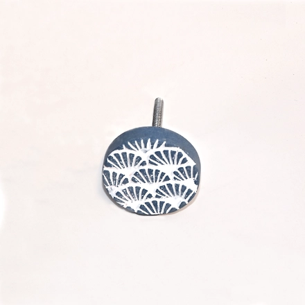 SHILPWARE Full Moon Shape Matte Terracotta Cabinet Knobs Cupboard Pull Drawer Handmade/Designer and Traditional Drawer Knobs-Grey-5