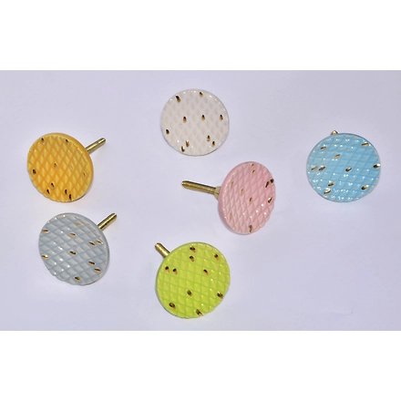 SHILPWARE Multicolor Dragon Fruit with Gold Dots Ceramic Cabinet Knobs Designer and Traditional Drawer Pulls knobs-White-1