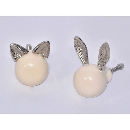 SHILPWARE Rabbit &amp; Bunny Cute Ears Resin Cabinet Handmade/Designer and Traditional Drawer Knob-DN1-Gold-3