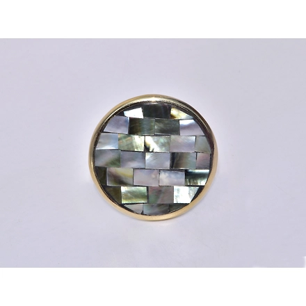 SHILPWARE Mother of Pearl Patterned Round Shape Cabinet  Handmade/Designer and Traditional Drawer Knob-130087DN1
