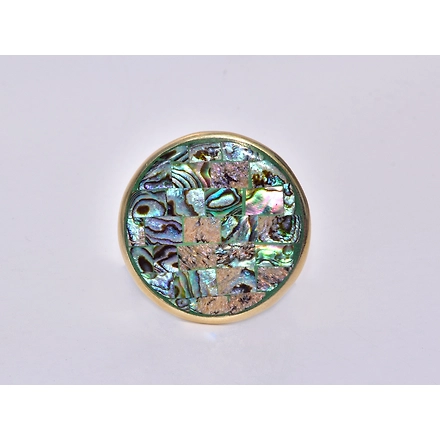 SHILPWARE Mother of Pearl Patterned Round Shape Cabinet  Handmade/Designer and Traditional Drawer Knob-DN1-4