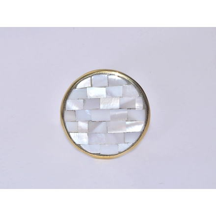 SHILPWARE Mother of Pearl Patterned Round Shape Cabinet  Handmade/Designer and Traditional Drawer Knob-DN1-3