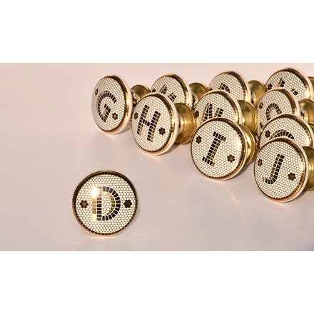 Shilpware BLACK AND GOLD honeycomb MONOGRAM ALPHABET cabinet knobs-B-5