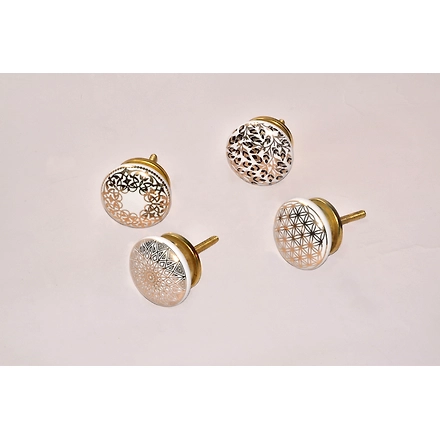 Shilpware ROYAL GOLD CERAMIC DOOR KNOBS CUPBOARD DRAWER PULL knobs-DN1-1