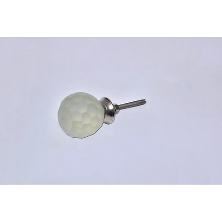 SHILPWARE LUCINDA BALL STYLISH FROSTED GLASS Round Shape Cabinet Handmade/Designer and Traditional Drawer Knob-Grey-3