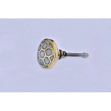 SHILPWARE MOTHER OF PEARL round shape GOLD BRASS PULL Cabinet Handmade/Designer and Traditional Drawer Knob-DN1-6