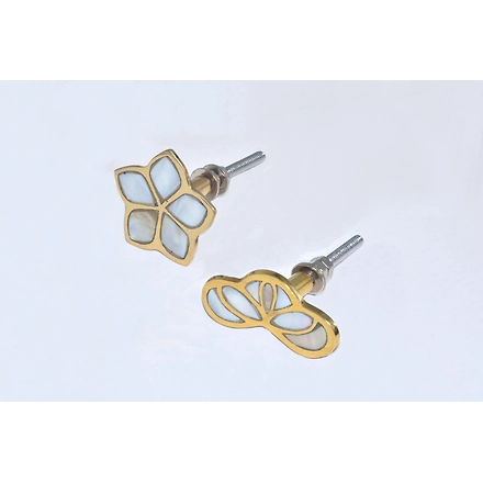 SHILPWARE Infinity PATTERNED MOTHER OF PEARL Cabinet Handmade/Designer and Traditional Drawer Knob-DN1-2