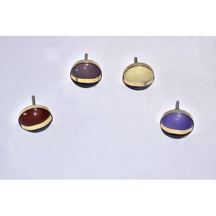 SHILPWARE Gold Strip Multi Color Resin Cabinet Handmade/Designer and Traditional Drawer Knob-White-2