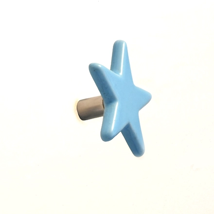 Shilpware Ceramic Star Hooks, Wall Cabinet Door Towel Robe Clothes Hooks for Hanging Kitchen Bathroom Home Hooks, Unique Design Hooks, Decorative Wall Hook-110017LBE