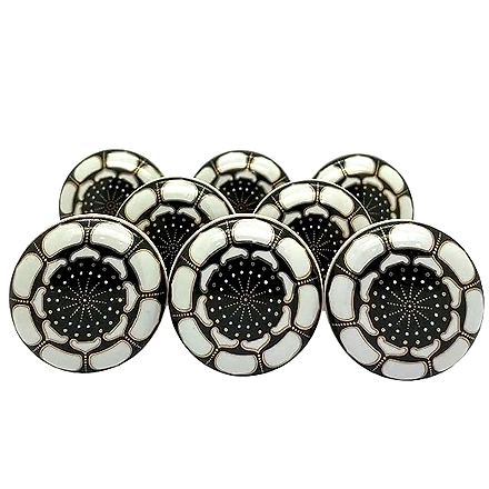 SHILPWARE Ceramic Knobs Drawer Pulls for Cabinets and Cupboards Gold Multicolor (38mm)-130055DN3