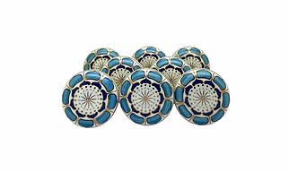 SHILPWARE Ceramic Knobs Drawer Pulls for Cabinets and Cupboards Gold Multicolor (38mm)