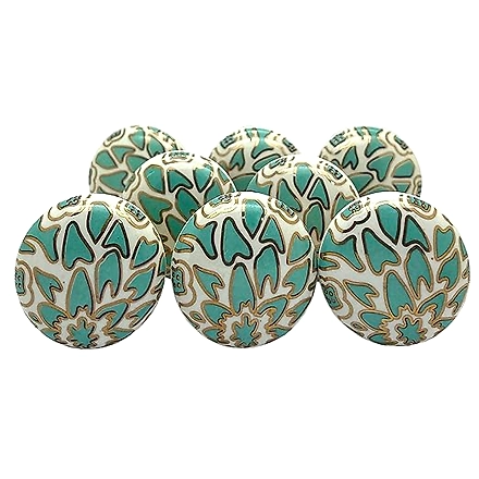 SHILPWARE Ceramic Knobs Drawer Pulls for Cabinets and Cupboards Gold Multicolor (38mm)-130055DN6