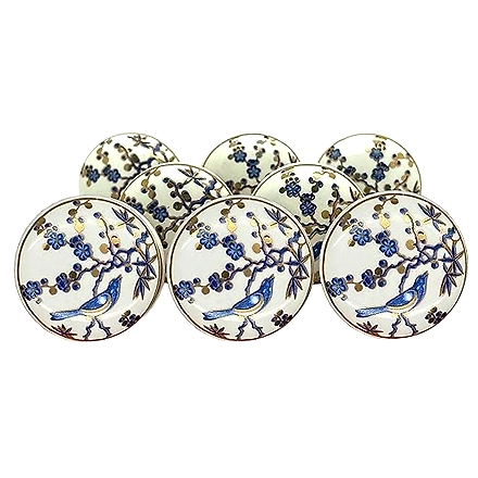 SHILPWARE Ceramic Knobs Drawer Pulls for Cabinets and Cupboards Gold Multicolor (38mm)-130055DN7