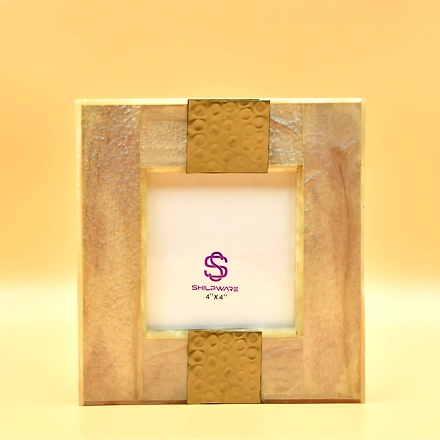 SHILPWARE Resin with Brass Hammered Photo Frame || Wall hangings-120033CM