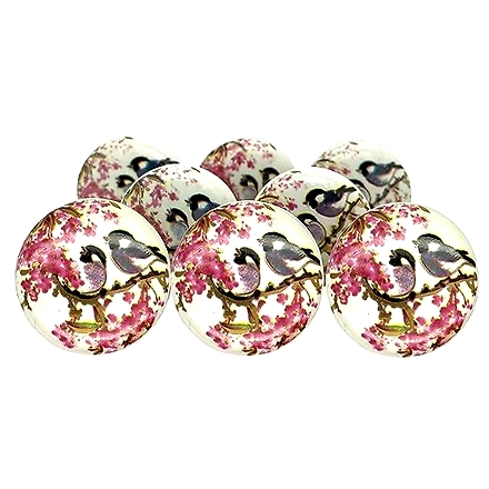 SHILPWARE Ceramic Knobs Drawer Pulls for Cabinets and Cupboards Gold Multicolor (38mm)-130055DN8