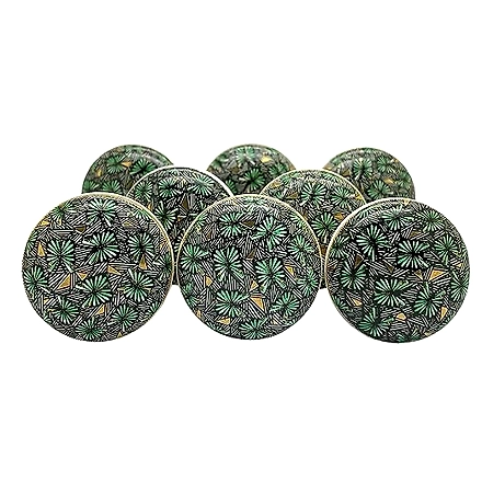 SHILPWARE Ceramic Knobs Drawer Pulls for Cabinets and Cupboards Gold Multicolor (38mm)-130055DN10