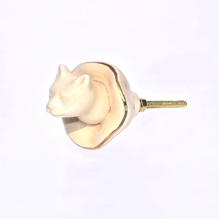 SHILPWARE Animal Shape Crackle Glaze Ceramic Cabinet Designer and Traditional Drawer Knobs-130043DN6