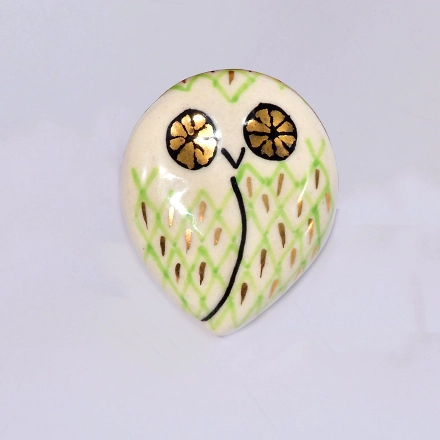 SHILPWARE Owl Shape Hand Painted Handmade Ceramic Cabinet  Designer and Traditional Drawer Knob-130042DN1
