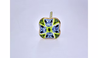 SHILPWARE Mandala Art Hand Painted Handmade Hourglass & Melan Ceramic Cabinet Knobs Traditional Drawer Knobs