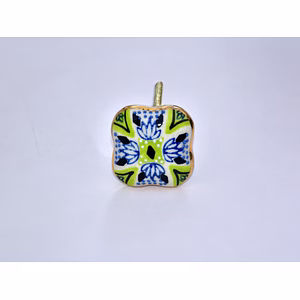 SHILPWARE Mandala Art Hand Painted Handmade Hourglass & Melan Ceramic Cabinet Knobs Traditional Drawer Knobs