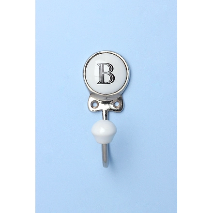 CERAMIC MONOGRAM WALL COAT RACK HOOK-110029B