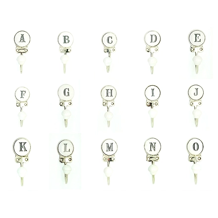 CERAMIC MONOGRAM WALL COAT RACK HOOK-B-1