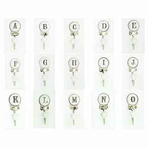 CERAMIC MONOGRAM WALL COAT RACK HOOK