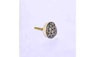 SHILPWARE Black Gold Hand Painted Handmade Ceramic Cabinet Designer and Traditional Drawer Cabinet Knob