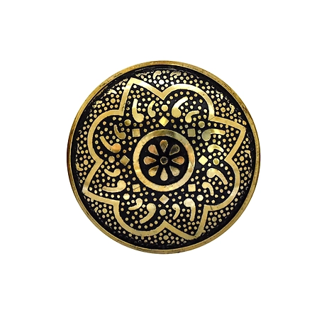 SHILPWARE Mughal Brass 42mm Knobs for Cabinets and Cupboards (Mughal Brass Black)-130004DN1