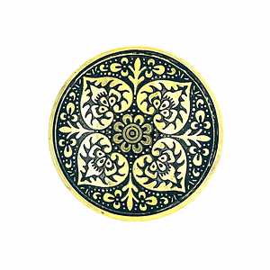 SHILPWARE Mughal Brass 42mm Knobs for Cabinets and Cupboards (Mughal Brass Black)