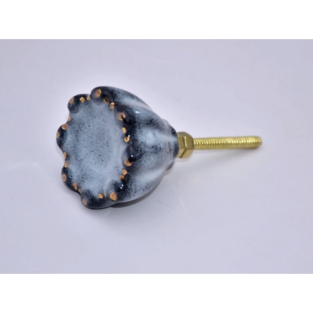 SHILPWARE Multi Color Dome Ceramic Cabinet Handmade/Designer and Traditional Drawer Knob-130040BK