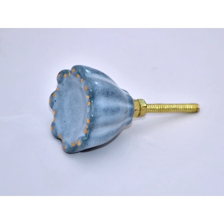 SHILPWARE Multi Color Dome Ceramic Cabinet Handmade/Designer and Traditional Drawer Knob-130040LGY
