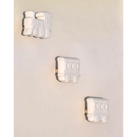 Shilpware Ceramic Train Hooks, Wall Cabinet Door Towel Robe Clothes Hooks for Hanging Kitchen Bathroom Home Hooks, Unique Design Hooks, Decorative Wall Hook-110012WE