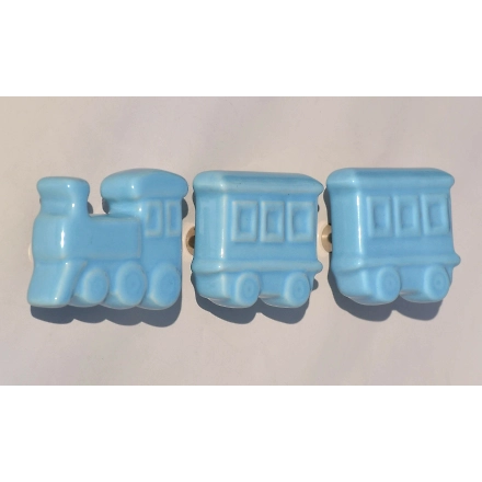 Shilpware Ceramic Train Hooks, Wall Cabinet Door Towel Robe Clothes Hooks for Hanging Kitchen Bathroom Home Hooks, Unique Design Hooks, Decorative Wall Hook-110012LBE