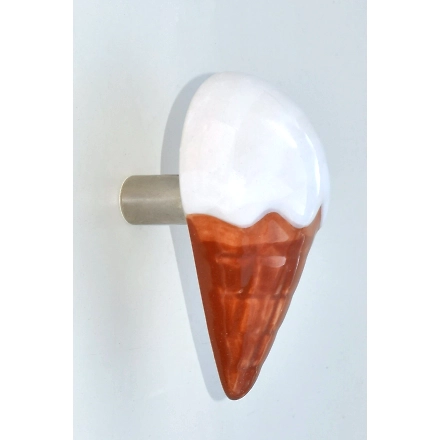 Shilpware Ceramic Icecream Hooks, Wall Cabinet Door Towel Robe Clothes Hooks for Hanging Kitchen Bathroom Home Hooks, Unique Design Hooks, Decorative Wall Hook-110011WE