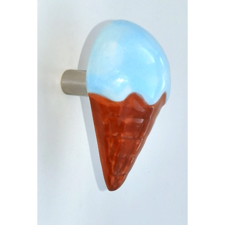 Shilpware Ceramic Icecream Hooks, Wall Cabinet Door Towel Robe Clothes Hooks for Hanging Kitchen Bathroom Home Hooks, Unique Design Hooks, Decorative Wall Hook-110011LBE