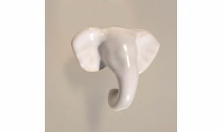 Shilpware Ceramic Elephant Hooks, Wall Cabinet Door Towel Robe Clothes Hooks for Hanging Kitchen Bathroom Home Hooks, Unique Design Hooks, Decorative Wall Hook