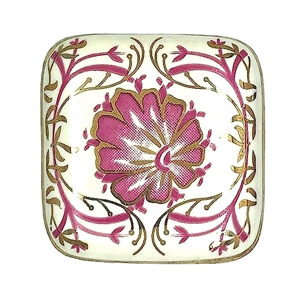 Shilpware Ceramic Square Knobs Drawer Pulls for Cabinets and Home Kitchen (42mm, Gold Multicolour ) Ceramic Square Knob-130048DN2